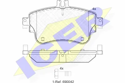 182062 ICER Комплект тормозных колодок, дисковый тормоз