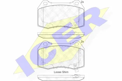Комплект тормозных колодок, дисковый тормоз ICER 182096