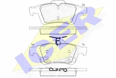 Комплект тормозных колодок, дисковый тормоз ICER 182106