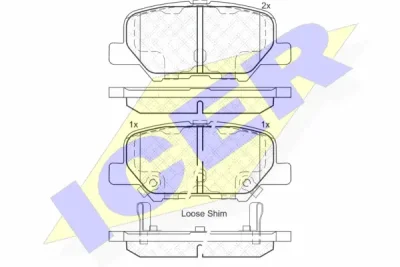 182118 ICER Комплект тормозных колодок, дисковый тормоз