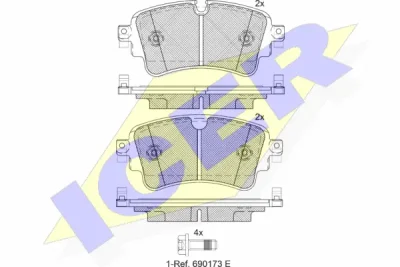 182256 ICER Комплект тормозных колодок, дисковый тормоз