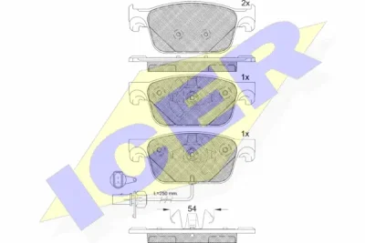 182270 ICER Комплект тормозных колодок, дисковый тормоз