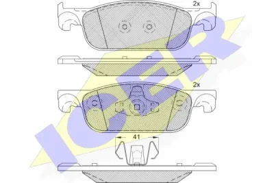 182274 ICER Комплект тормозных колодок, дисковый тормоз