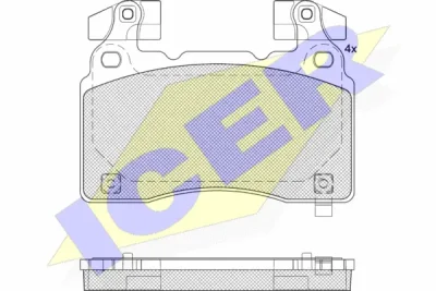 Комплект тормозных колодок, дисковый тормоз ICER 182286