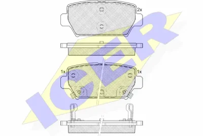 Комплект тормозных колодок, дисковый тормоз ICER 182338