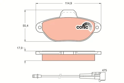 Комплект тормозных колодок, дисковый тормоз TRW GDB1115