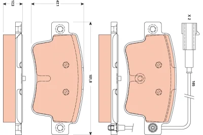 Комплект тормозных колодок, дисковый тормоз TRW GDB1872