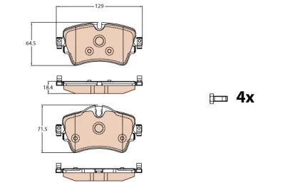 Комплект тормозных колодок, дисковый тормоз TRW GDB2087
