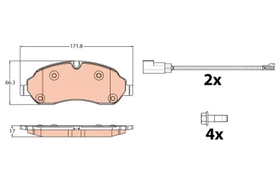 GDB2117 TRW Комплект тормозных колодок, дисковый тормоз