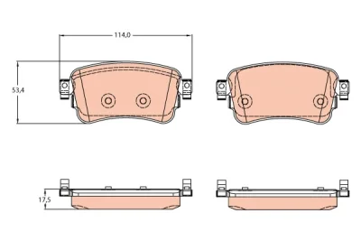 Комплект тормозных колодок, дисковый тормоз TRW GDB2166