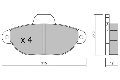 BPFI-1006 AISIN Комплект тормозных колодок, дисковый тормоз