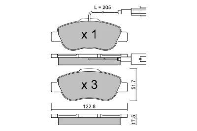 BPFI-1015 AISIN Комплект тормозных колодок, дисковый тормоз