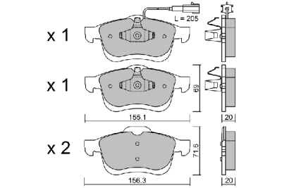 BPFI-1027 AISIN Комплект тормозных колодок, дисковый тормоз