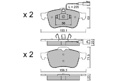 BPFI-1033 AISIN Комплект тормозных колодок, дисковый тормоз