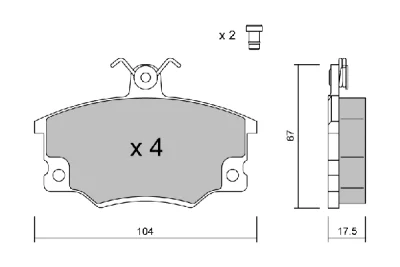 BPFI-1038 AISIN Комплект тормозных колодок, дисковый тормоз