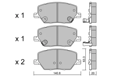 BPFI-1044 AISIN Комплект тормозных колодок, дисковый тормоз