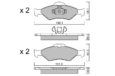 BPFO-1012 AISIN Комплект тормозных колодок, дисковый тормоз