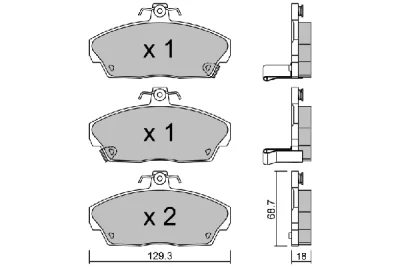 BPHO-1000 AISIN Комплект тормозных колодок, дисковый тормоз