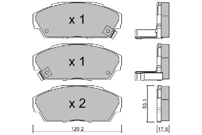 Комплект тормозных колодок, дисковый тормоз AISIN BPHO-1900