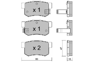 BPHO-2000 AISIN Комплект тормозных колодок, дисковый тормоз