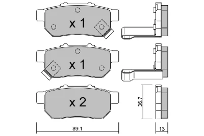 BPHO-2900 AISIN Комплект тормозных колодок, дисковый тормоз