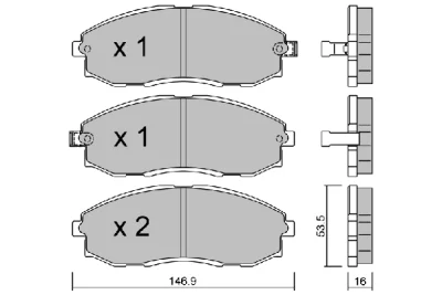 BPHY-1902 AISIN Комплект тормозных колодок, дисковый тормоз