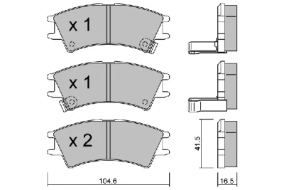 BPHY-1903 AISIN Комплект тормозных колодок, дисковый тормоз