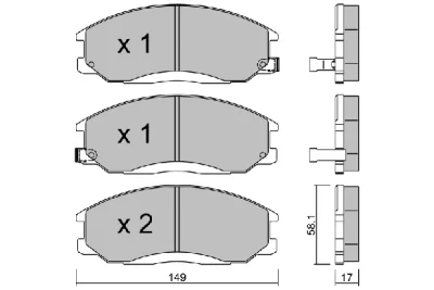 BPHY-1905 AISIN Комплект тормозных колодок, дисковый тормоз