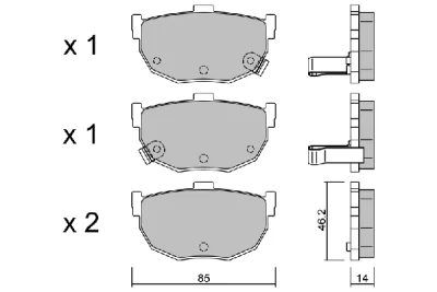 BPHY-2005 AISIN Комплект тормозных колодок, дисковый тормоз