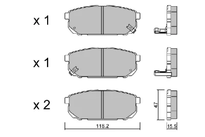 BPKI-2001 AISIN Комплект тормозных колодок, дисковый тормоз