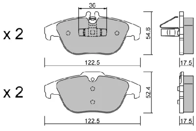 BPMB-2002 AISIN Комплект тормозных колодок, дисковый тормоз