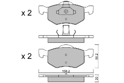 BPMZ-1908 AISIN Комплект тормозных колодок, дисковый тормоз