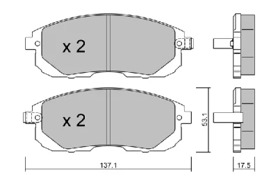 BPNI-1005 AISIN Комплект тормозных колодок, дисковый тормоз