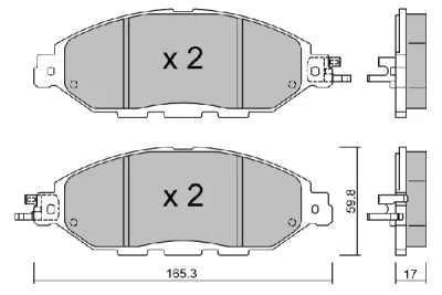 BPNI-1008 AISIN Комплект тормозных колодок, дисковый тормоз