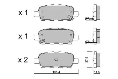 BPNI-2001 AISIN Комплект тормозных колодок, дисковый тормоз