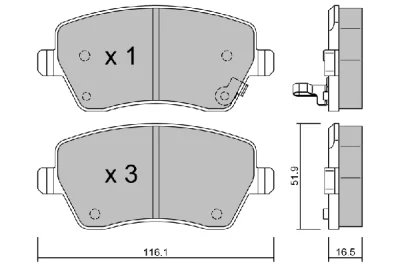 BPOP-1008 AISIN Комплект тормозных колодок, дисковый тормоз