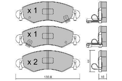 BPOP-1009 AISIN Комплект тормозных колодок, дисковый тормоз