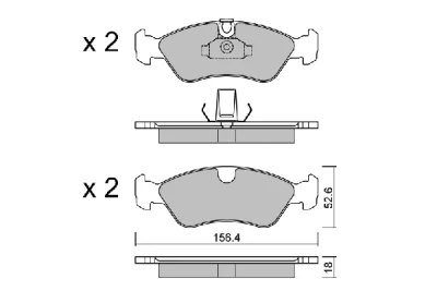 BPOP-1016 AISIN Комплект тормозных колодок, дисковый тормоз