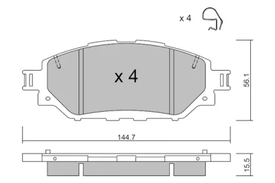 BPTO-1030 AISIN Комплект тормозных колодок, дисковый тормоз