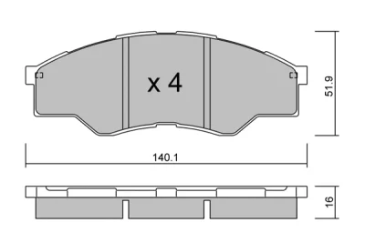 BPTO-1031 AISIN Комплект тормозных колодок, дисковый тормоз