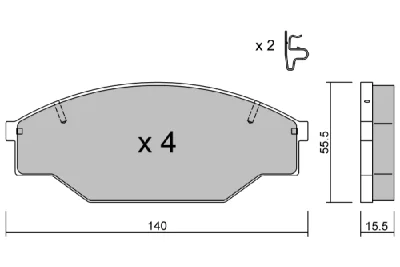 BPTO-1915 AISIN Комплект тормозных колодок, дисковый тормоз