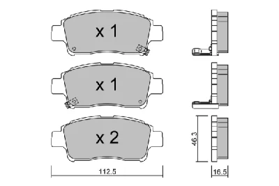BPTO-1916 AISIN Комплект тормозных колодок, дисковый тормоз