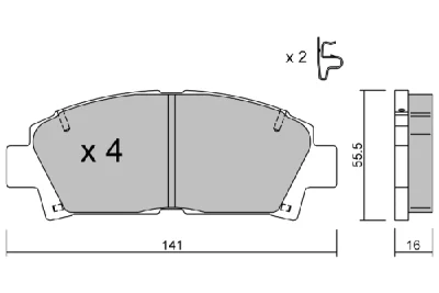 BPTO-1922 AISIN Комплект тормозных колодок, дисковый тормоз