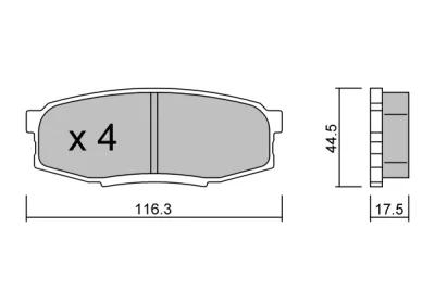 BPTO-2013 AISIN Комплект тормозных колодок, дисковый тормоз