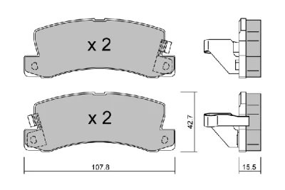 BPTO-2900 AISIN Комплект тормозных колодок, дисковый тормоз