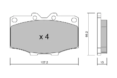 BPTO-2904 AISIN Комплект тормозных колодок, дисковый тормоз