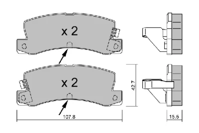 BPTO-2907 AISIN Комплект тормозных колодок, дисковый тормоз