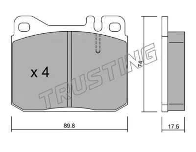 013.1 TRUSTING Комплект тормозных колодок, дисковый тормоз