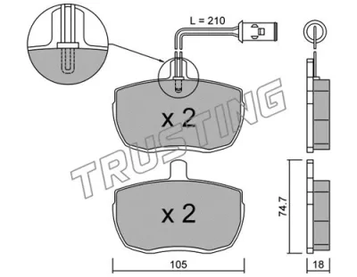 018.2 TRUSTING Комплект тормозных колодок, дисковый тормоз