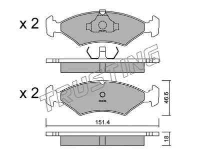 031.0 TRUSTING Комплект тормозных колодок, дисковый тормоз